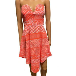 Charlotte russe Y2K Strapless Mini Strapless SwingDress XS Asymmetrical Fairy